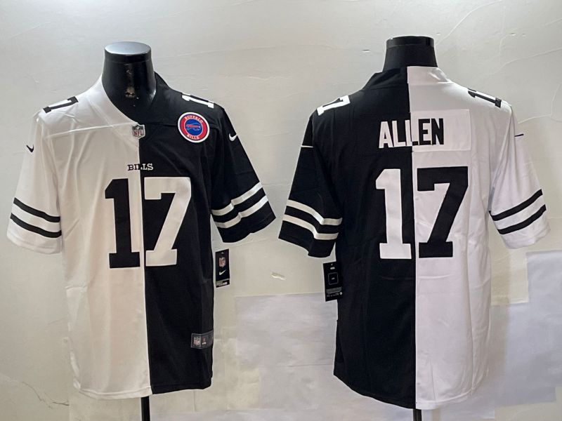 Men Buffalo Bills #17 Allen Black White 2024 Nike Limited NFL Jersey style 01082->buffalo bills->NFL Jersey